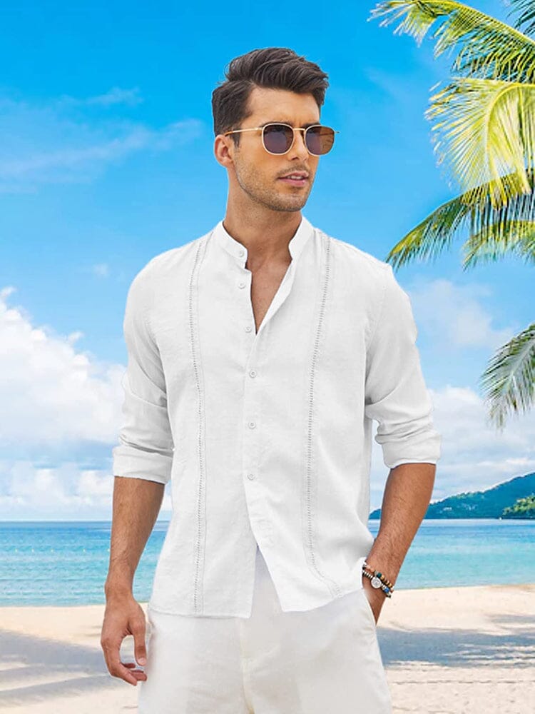 Embroidered Guayabera Linen Shirt (US Only)