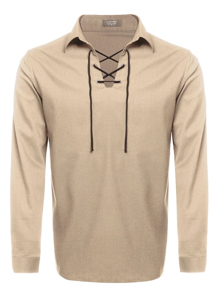 Casual Lace Up Henley Shirt (US Only)