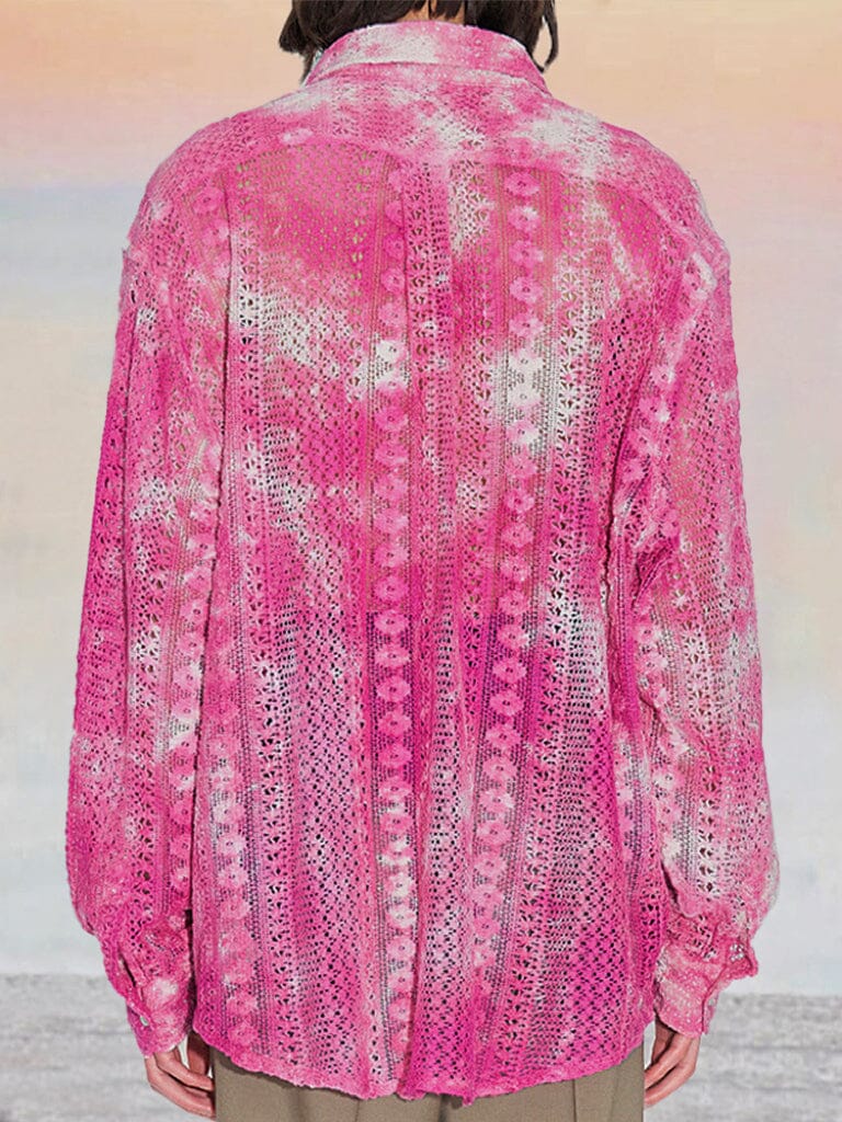 Stylish Pure Cotton Hollow Lace Shirt