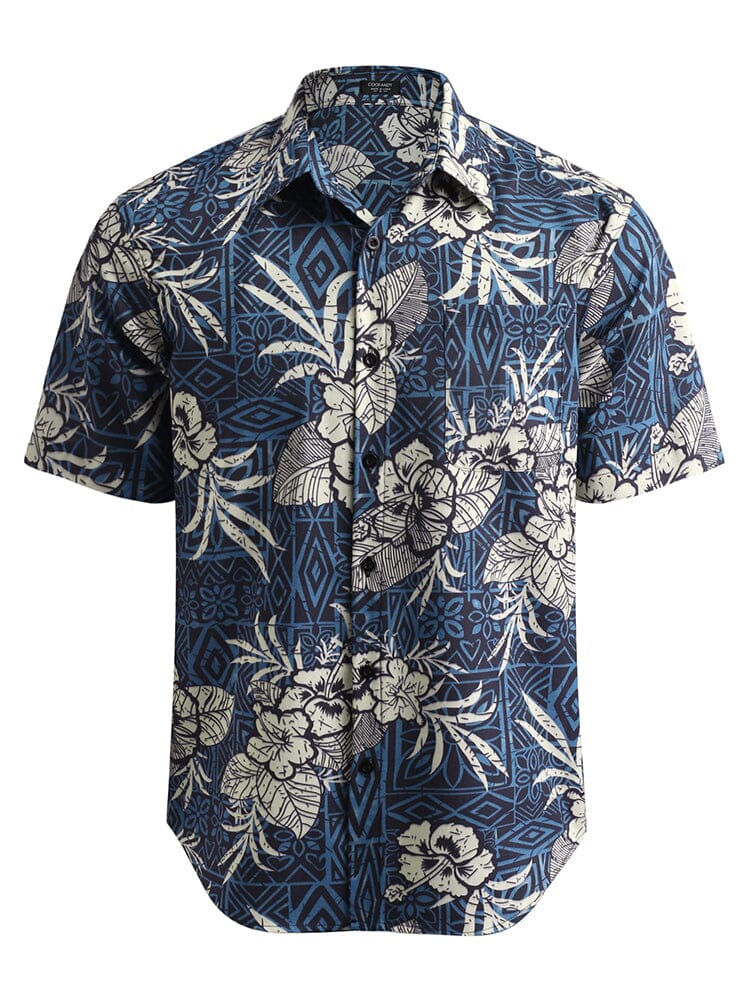 Hawaiian Tropical Button Down Vintage Floral Shirt (US Only)
