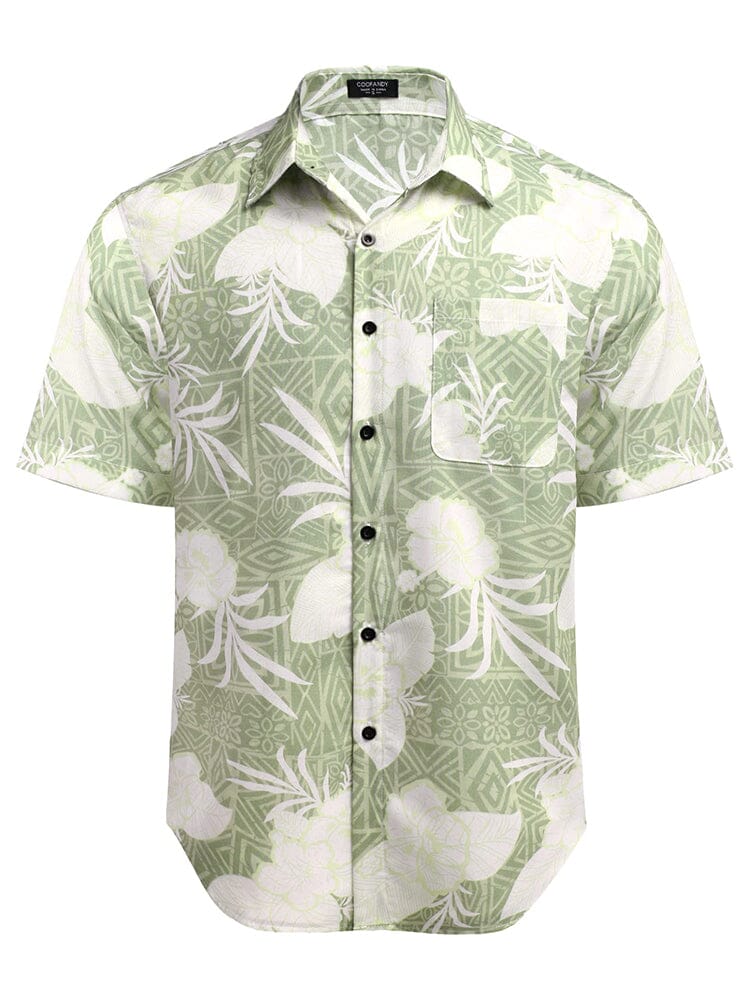 Hawaiian Tropical Button Down Vintage Floral Shirt (US Only)