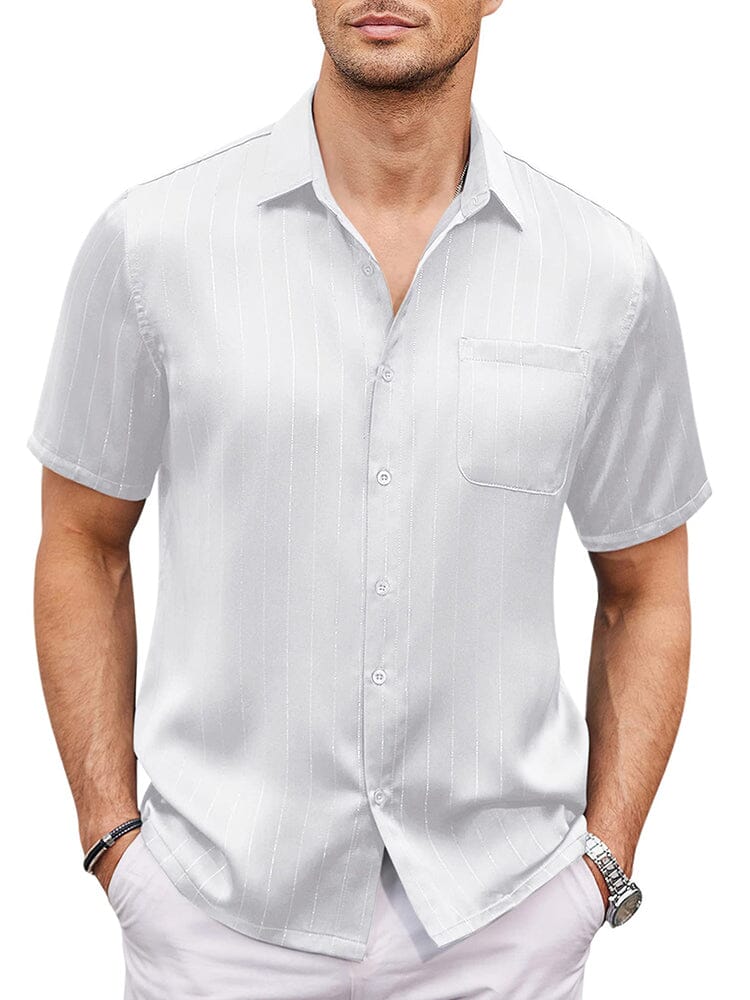 Casual Silk Satin Short Sleeve Shirt (US Only)